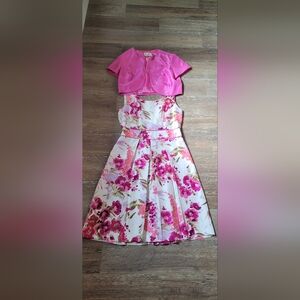 Studio I Sleeveless Floral Dress & Cropped Top, Size 6